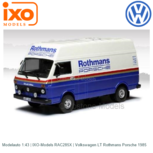 Modelauto 1:43 | IXO-Models RAC285X | Volkswagen LT Rothmans Porsche 1985 Modelauto 1:43 | IXO-Models RAC285X | Volkswagen LT Rothmans Porsche 1985