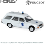 Modelauto 1:43 | Norev 475442 | Peugeot 504 Break Ambulance 1979 Modelauto 1:43 | Norev 475442 | Peugeot 504 Break Ambulance 1979