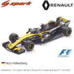 Modelauto 1:18 | Spark 18S346 | Renault R.S.18 Renault Sport F1 2018 #27 Modelauto 1:18 | Spark 18S346 | Renault R.S.18 Renault Sport F1 2018 #27