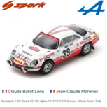 Modelauto 1:43 | Spark S6112 | Alpine A110 1973 #39 Monaco / Monte Carlo / Rally Modelauto 1:43 | Spark S6112 | Alpine A110 1973 #39 Monaco / Monte Carlo / Rally