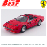 Modelauto 1:43 | Best BEST9760 | Ferrari 208 GTS Turbo Red 1983 Modelauto 1:43 | Best BEST9760 | Ferrari 208 GTS Turbo Red 1983
