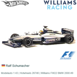 Modelauto 1:43 | Hotwheels 26746 | Williams FW22 BMW 2000 #9 Modelauto 1:43 | Hotwheels 26746 | Williams FW22 BMW 2000 #9