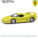 Modelauto 1:43 | Hotwheels 22179 | Ferrari F50 Berlinetta Geel 1995 Modelauto 1:43 | Hotwheels 22179 | Ferrari F50 Berlinetta Geel 1995