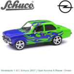 Modelauto 1:43 | Schuco 2657 | Opel Ascona A Blauw / Groen Modelauto 1:43 | Schuco 2657 | Opel Ascona A Blauw / Groen