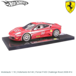 Modelauto 1:18 | Hotwheels K4146 | Ferrari F430 Challenge Rood 2008 #14 Modelauto 1:18 | Hotwheels K4146 | Ferrari F430 Challenge Rood 2008 #14