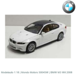 Modelauto 1:18 | Mondo Motors 50045W | BMW M3 Wit 2008 Modelauto 1:18 | Mondo Motors 50045W | BMW M3 Wit 2008