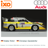Modelauto 1:18 | IXO-Models 18RMC048B | Audi Quattro S1 Sport Audi Sport 1985 #4 Britain / RAC Rally Modelauto 1:18 | IXO-Models 18RMC048B | Audi Quattro S1 Sport Audi Sport 1985 #4 Britain / RAC Rally
