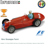 Modelauto 1:43 | Brumm R036B | Alfa Romeo 158 Scuderia Ferrari 1950 #2 Britain / Silverstone / British Grand Prix Modelauto 1:43 | Brumm R036B | Alfa Romeo 158 Scuderia Ferrari 1950 #2 Britain / Silverstone / British Grand Prix