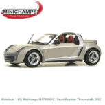 Modelauto 1:43 | Minichamps 14178V001C | Smart Roadster Zilver metallic 2002 Modelauto 1:43 | Minichamps 14178V001C | Smart Roadster Zilver metallic 2002