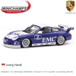 Modelauto 1:43 | Minichamps 400046204 | Porsche 911 GT 3 Cup EMC Araxa Racing 2004 #4 Modelauto 1:43 | Minichamps 400046204 | Porsche 911 GT 3 Cup EMC Araxa Racing 2004 #4