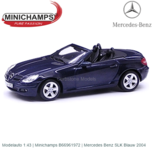 Modelauto 1:43 | Minichamps B66961972 | Mercedes Benz SLK Blauw 2004 Modelauto 1:43 | Minichamps B66961972 | Mercedes Benz SLK Blauw 2004