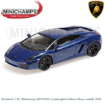 Modelauto 1:43 | Minichamps 400103505 | Lamborghini Gallardo Blauw metallic 2006 Modelauto 1:43 | Minichamps 400103505 | Lamborghini Gallardo Blauw metallic 2006