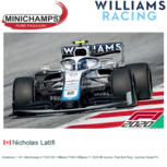 Modelauto 1:43 | Minichamps 417200106 | Williams FW43 Williams F1 2020 #6 Austria / Red Bull Ring / Austrian Grand Pri Modelauto 1:43 | Minichamps 417200106 | Williams FW43 Williams F1 2020 #6 Austria / Red Bull Ring / Austrian Grand Pri