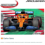 Modelauto 1:43 | Minichamps 537204455 | McLaren MCL35 McLaren F1 2020 #55 Austria / Red Bull Ring / Austrian Grand Pri Modelauto 1:43 | Minichamps 537204455 | McLaren MCL35 McLaren F1 2020 #55 Austria / Red Bull Ring / Austrian Grand Pri