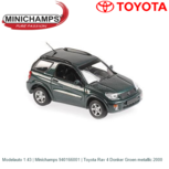 Modelauto 1:43 | Minichamps 940166001 | Toyota Rav 4 Donker Groen metallic 2000 Modelauto 1:43 | Minichamps 940166001 | Toyota Rav 4 Donker Groen metallic 2000