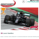 Modelauto 1:18 | Minichamps 110200244 | Mercedes AMG F1 W11 EQ Performance Mercedes AMG F1 2020 #44 Austria / Red Bull Ring / Styrian Grand Prix Modelauto 1:18 | Minichamps 110200244 | Mercedes AMG F1 W11 EQ Performance Mercedes AMG F1 2020 #44 Austria / Red Bull Ring / Styrian Grand Prix