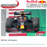 Modelauto 1:18 | Minichamps 110200233 | Red Bull RB16 Red Bull Racing 2020 #33 Austria / Red Bull Ring / Styrian Grand Prix Modelauto 1:18 | Minichamps 110200233 | Red Bull RB16 Red Bull Racing 2020 #33 Austria / Red Bull Ring / Styrian Grand Prix