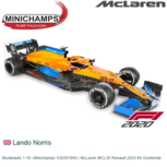 Modelauto 1:18 | Minichamps 530201904 | McLaren MCL35 Renault 2020 #4 Oostenrijk Modelauto 1:18 | Minichamps 530201904 | McLaren MCL35 Renault 2020 #4 Oostenrijk