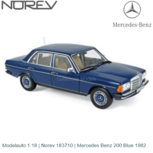 Modelauto 1:18 | Norev 183710 | Mercedes Benz 200 Blue 1982 Modelauto 1:18 | Norev 183710 | Mercedes Benz 200 Blue 1982