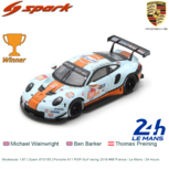 Modelauto 1:87 | Spark 87S155 | Porsche 911 RSR Gulf racing 2019 #86 France / Le Mans / 24 Hours Modelauto 1:87 | Spark 87S155 | Porsche 911 RSR Gulf racing 2019 #86 France / Le Mans / 24 Hours