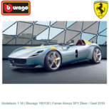 Modelauto 1:18 | Bburago 16013S | Ferrari Monza SP1 Zilver / Geel 2019 Modelauto 1:18 | Bburago 16013S | Ferrari Monza SP1 Zilver / Geel 2019