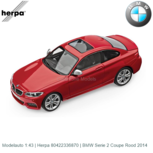 Modelauto 1:43 | Herpa 80422336870 | BMW Serie 2 Coupe Rood 2014 Modelauto 1:43 | Herpa 80422336870 | BMW Serie 2 Coupe Rood 2014