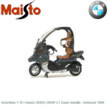 Motorfiets 1:18 | Maisto 39350 | BMW C1 Zwart metallic / Antraciet 1999 Motorfiets 1:18 | Maisto 39350 | BMW C1 Zwart metallic / Antraciet 1999