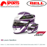 Helm 1:2 | Mini Helmet 4100047 | Bell Helmet Mercedes AMG F1 2020 #44 Helm 1:2 | Mini Helmet 4100047 | Bell Helmet Mercedes AMG F1 2020 #44