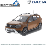 Modelauto 1:18 | Solido 1804601 | Dacia Duster Mk.2 Orange Metallic 2019 Modelauto 1:18 | Solido 1804601 | Dacia Duster Mk.2 Orange Metallic 2019