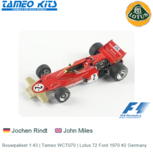 Bouwpakket 1:43 | Tameo WCT070 | Lotus 72 Ford 1970 #2 Germany Bouwpakket 1:43 | Tameo WCT070 | Lotus 72 Ford 1970 #2 Germany