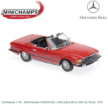 Modelauto 1:43 | Minichamps 940033432 | Mercedes Benz 350 SL Rood 1974 Modelauto 1:43 | Minichamps 940033432 | Mercedes Benz 350 SL Rood 1974
