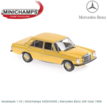 Modelauto 1:43 | Minichamps 940034006 | Mercedes Benz 200 Geel 1968 Modelauto 1:43 | Minichamps 940034006 | Mercedes Benz 200 Geel 1968