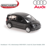 Modelauto 1:43 | Minichamps 940019001 | Audi A2 Zwart Metallic 2000 Modelauto 1:43 | Minichamps 940019001 | Audi A2 Zwart Metallic 2000