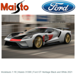 Modelauto 1:18 | Maisto 31390 | Ford GT Heritage Black and White 2021 Modelauto 1:18 | Maisto 31390 | Ford GT Heritage Black and White 2021