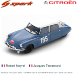 Modelauto 1:43 | Spark S5533 | Citroën DS19 Blue 1963 #195 Monte Carlo / Monte Carlo Rallye Modelauto 1:43 | Spark S5533 | Citroën DS19 Blue 1963 #195 Monte Carlo / Monte Carlo Rallye