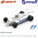 Modelauto 1:43 | Spark S7282 | Tyrrell 011 Tyrrell F1 1982 #4 South Africa / Kyalami Modelauto 1:43 | Spark S7282 | Tyrrell 011 Tyrrell F1 1982 #4 South Africa / Kyalami