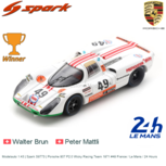Modelauto 1:43 | Spark S9773 | Porsche 907 P2.0 Wicky Racing Team 1971 #49 France / Le Mans / 24 Hours Modelauto 1:43 | Spark S9773 | Porsche 907 P2.0 Wicky Racing Team 1971 #49 France / Le Mans / 24 Hours