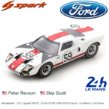 Modelauto 1:43 | Spark S4537 | Ford GT40 1966 #59 France / Le Mans / 24 Hours Modelauto 1:43 | Spark S4537 | Ford GT40 1966 #59 France / Le Mans / 24 Hours