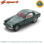 Modelauto 1:43 | Spark S5063 | Lotus Elite Type XIV Green 1958 Modelauto 1:43 | Spark S5063 | Lotus Elite Type XIV Green 1958