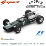 Modelauto 1:43 | Spark S5295 | Cooper T86 1967 #11 Britain Modelauto 1:43 | Spark S5295 | Cooper T86 1967 #11 Britain