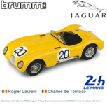 Modelauto 1:43 | Brumm R359 | Jaguar C-Type Ecurie Francorchamps 1953 #20 France / Le Mans / 24 Hours Modelauto 1:43 | Brumm R359 | Jaguar C-Type Ecurie Francorchamps 1953 #20 France / Le Mans / 24 Hours