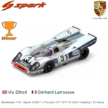 Modelauto 1:43 | Spark 43SE71 | Porsche 917 1971 #3 USA / Sebring / 12 Hours Modelauto 1:43 | Spark 43SE71 | Porsche 917 1971 #3 USA / Sebring / 12 Hours