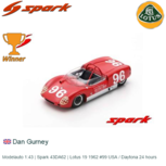 Modelauto 1:43 | Spark 43DA62 | Lotus 19 1962 #99 USA / Daytona 24 hours Modelauto 1:43 | Spark 43DA62 | Lotus 19 1962 #99 USA / Daytona 24 hours