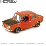Modelauto 1:18 | Norev 185700 | Simca 1000 rally Rood / Zwart 1971 Modelauto 1:18 | Norev 185700 | Simca 1000 rally Rood / Zwart 1971