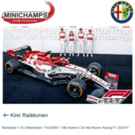 Modelauto 1:18 | Minichamps 110200007 | Alfa Romeo C39 Alfa Romeo Racing F1 2020 #7 Modelauto 1:18 | Minichamps 110200007 | Alfa Romeo C39 Alfa Romeo Racing F1 2020 #7