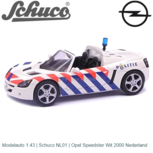 Modelauto 1:43 | Schuco NL01 | Opel Speedster Wit 2000 Nederland Modelauto 1:43 | Schuco NL01 | Opel Speedster Wit 2000 Nederland