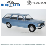 Modelauto 1:18 | Model Car Group MCG18212 | Peugeot 504 Break Blue Metallic 1976 Modelauto 1:18 | Model Car Group MCG18212 | Peugeot 504 Break Blue Metallic 1976
