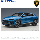 Modelauto 1:18 | Autoart 79162 | Lamborghini Urus Blu Elios 2018 Modelauto 1:18 | Autoart 79162 | Lamborghini Urus Blu Elios 2018