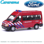 Modelauto 1:43 | Cararama 22001 | Ford Transit Mini Bus Rood Nederland Modelauto 1:43 | Cararama 22001 | Ford Transit Mini Bus Rood Nederland