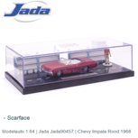 Modelauto 1:64 | Jada Jada90457 | Chevy Impala Rood 1968 Modelauto 1:64 | Jada Jada90457 | Chevy Impala Rood 1968